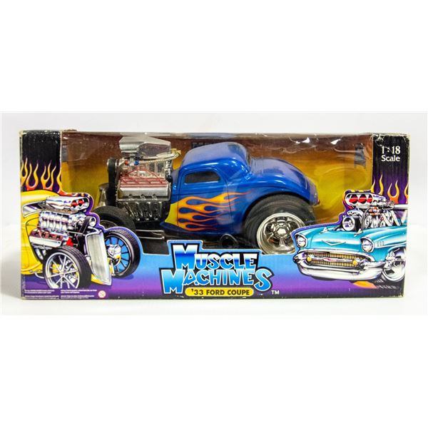 MUSCLE MACHINES 1933 FORD COUPE 1:18 SCALE