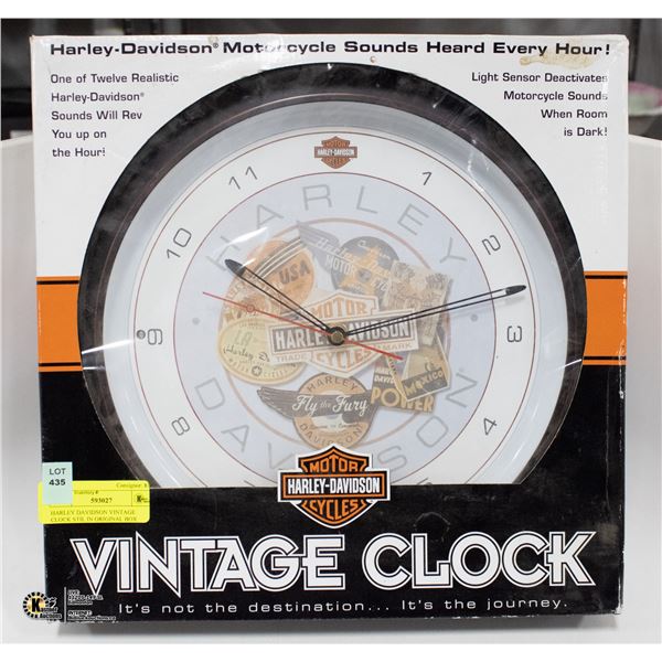 HARLEY DAVIDSON VINTAGE CLOCK STIL IN ORIGINAL BOX