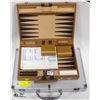 Image 1 : 2 PCS SETS BACKGAMMON METAL & LIGHT BROWN SET