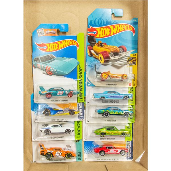 8 DIECAST CARS INCLUDES TREASURE HUNT