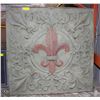 Image 1 : VINTAGE 3 X 3 FT METAL FLEUR DE LIS SIGN