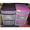 Image 1 : PAIR OF 3 DRAWER STORAGE CONTAINERS ON WHEELS