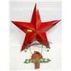 METAL RED BIRD WELCOME SIGN & 2 FT RED METAL STAR