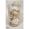 Image 1 : SHOWHOME GLASS JAR + LID, SEA SHELLS STARFISH, ETC