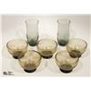 7PC MCM SMOKED GLASSWARE