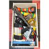 Image 1 : WOODEN BOX OF MISCELLANEOUS INCLUDES GLUE GUN