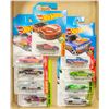 9 HOTWHEELS INCLUDES ONE TREASURE HUNT