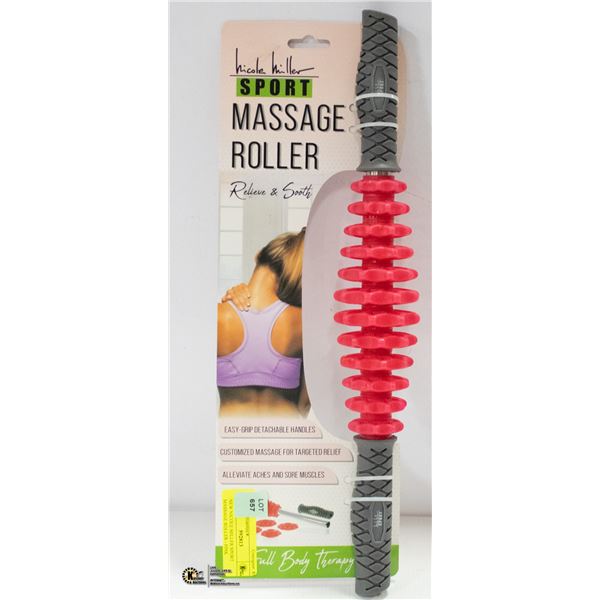 NEW NICOLE MILLER SPORT MASSAGE ROLLER - PINK