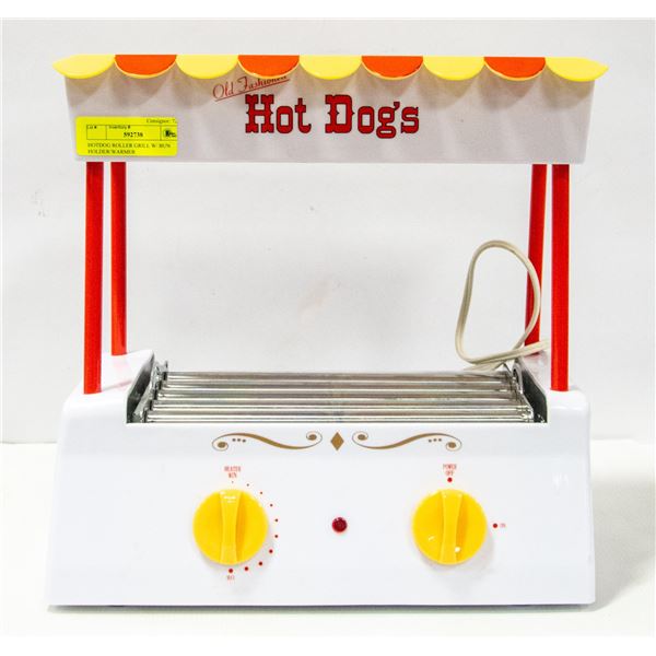 HOTDOG ROLLER GRILL W/ BUN HOLDER/WARMER