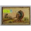 Image 1 : HAND CARVED SIGNED NATIVE CHIEF 3-D PLAQUE