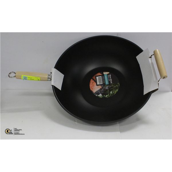 NEW LARGE 35CM CARBON STEEL NON-STICK WOK