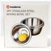 Image 1 : NEW MODERNO 3PC STAINLESS STEEL MIXING BOWL SETS