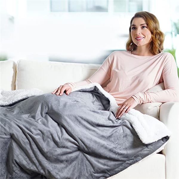 NEW PURE RELIEF 60" X 50" PLUSH HEATED BLANKET BY: