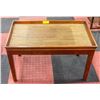 Image 1 : WOOD/ BAMBOO ACCENTED COFFEE TABLE H-19" W-18"