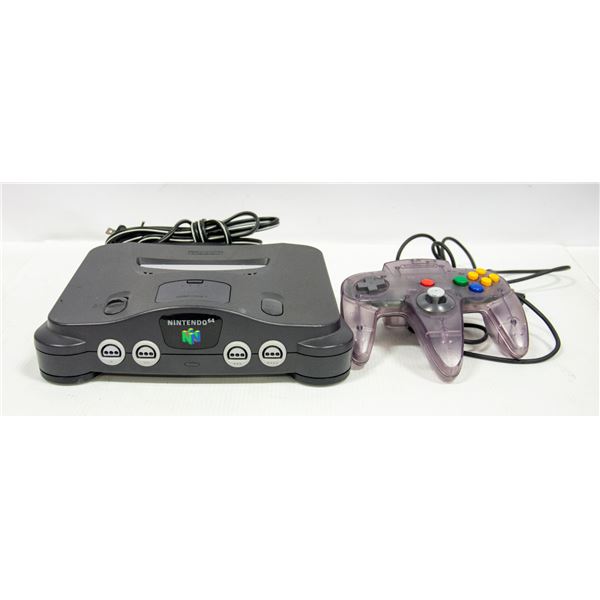 NINTENDO 64 CONSOLE WITH ALL CORDS & CONTROLLER