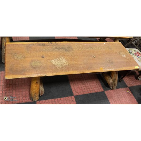 WOODEN BENCH 66  LONG 17  TALL 17  WIDE