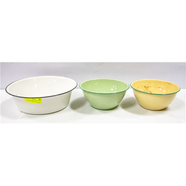 NEW RETRO PORCELAIN ENAMEL SET; NO. 6 PUDDING PAN