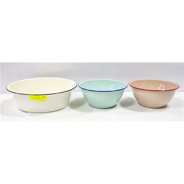 NEW RETRO PORCELAIN ENAMEL SET; NO. 6 PUDDING PAN