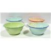 Image 1 : SET OF 4 PEACOCK ENAMEL 20CM BOWLS
