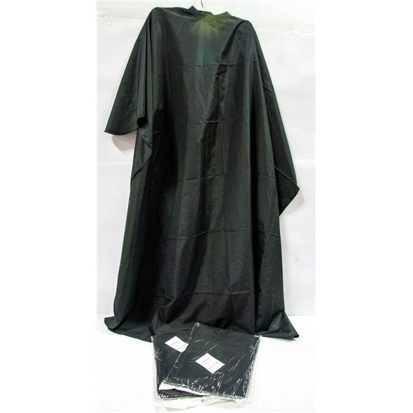 LOT OF 3 NEW BLACK BARBERS CAPES