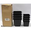 NEW SET OF 8 BLACK PLANTER BOXES, 2 SIZES, AMZ SES