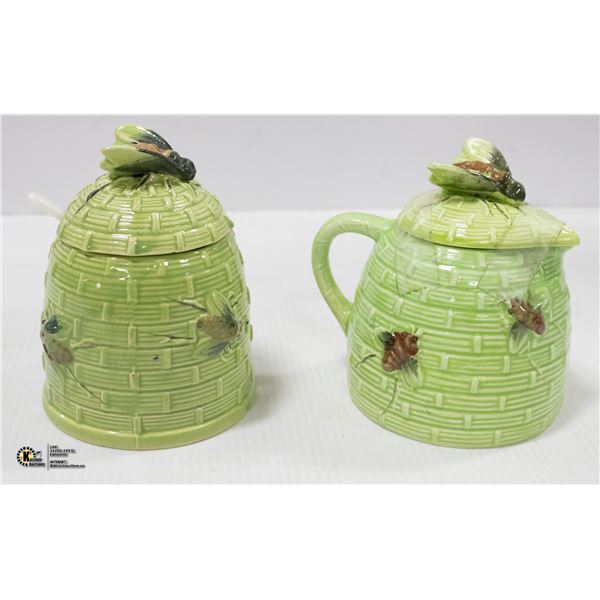 2PC BUMBLE BEE CREAM & SUGAR SET