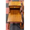 Image 1 : VINTAGE MAPLE WOOD 2 TIER SIDE TABLE WITH DRAWER