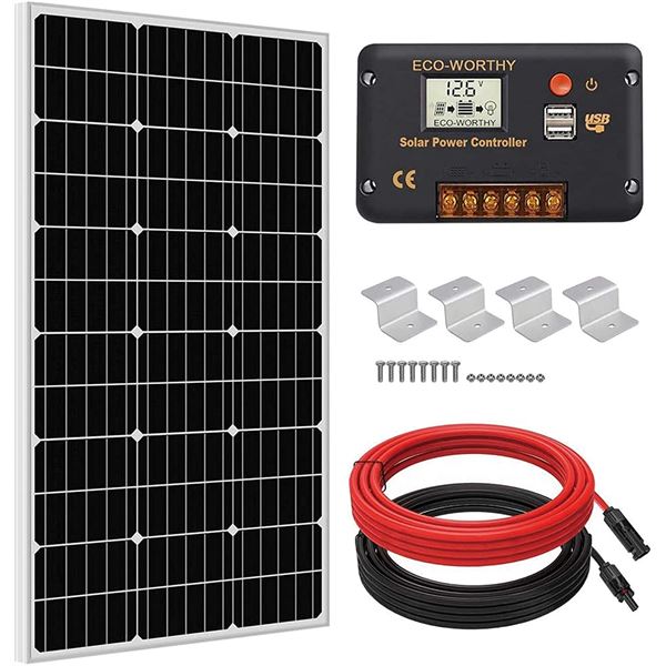 NEW ECO WORTHY SOLAR PANEL WITH MODULE & WIRES