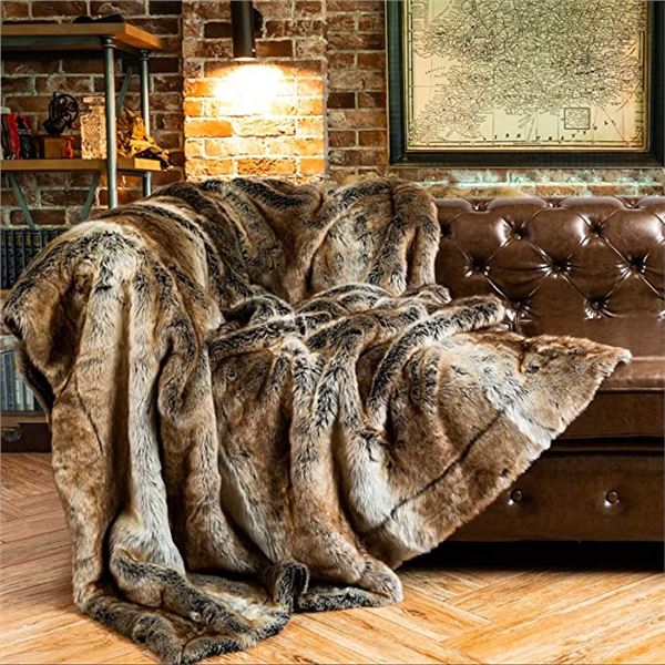 NEW REPACKED BATHILO HOME 60 X 80  BLANKET - BROWN