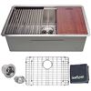Image 1 : 32" X 20" X 9" LEAFLOAT SS SINK WITH CUTTING BOARD
