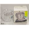 Image 1 : CRYSTAL CLEAR 5" APPLE LIDDED CANDY DISH IN BOX