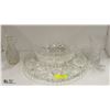 Image 1 : CRYSTAL TRAY WITH FOOTED BOWL, VASE + DECANTER