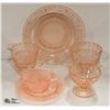 Image 1 : FLAT WITH PINK DEPRESSION GLASS DISHWARE