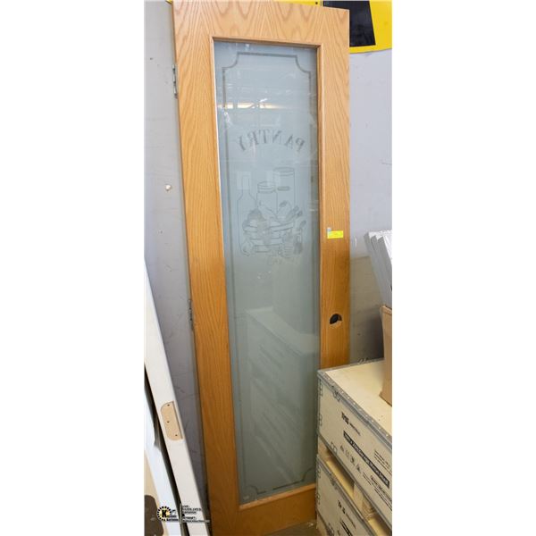 80"L X 24"W OAK/ GLASS "PANTRY" DOOR