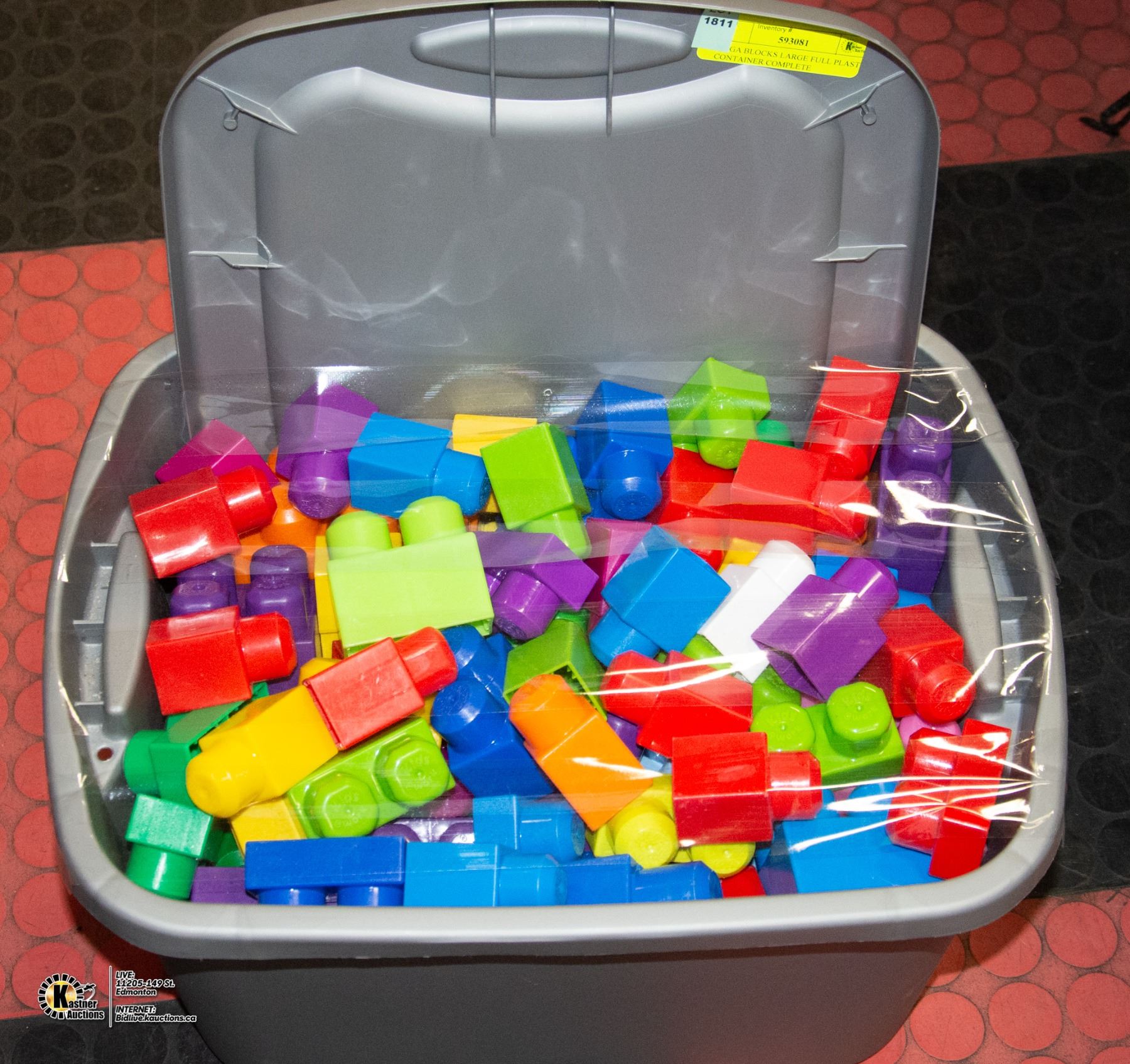 Giant Container Blocks MEGA BLOCKS LARGE FULL PLASTIC CONTAINER COMPLETE