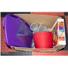 Image 1 : FLAT OF OFFICE SUPPLIES WITH PURPLE LAPTOP TRAY