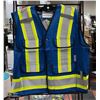 Image 1 : NEW ROYAL BLUE HI VIS SAFETY VEST SIZE 2XL