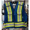 Image 1 : NEW ROYAL BLUE HI VIS SAFETY VEST SIZE 2XL