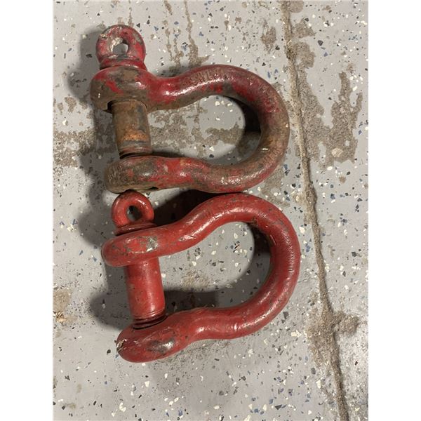 TWO Large D Ring Shackles,  Screw Pin Anchors