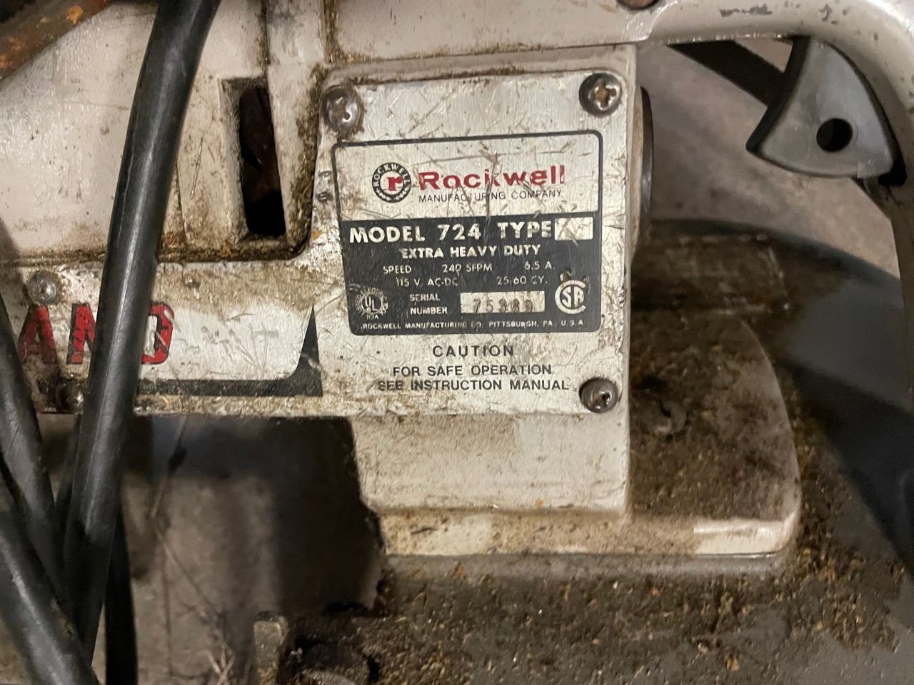 Rockwell PortaBand Saw Model 724 heavy duty