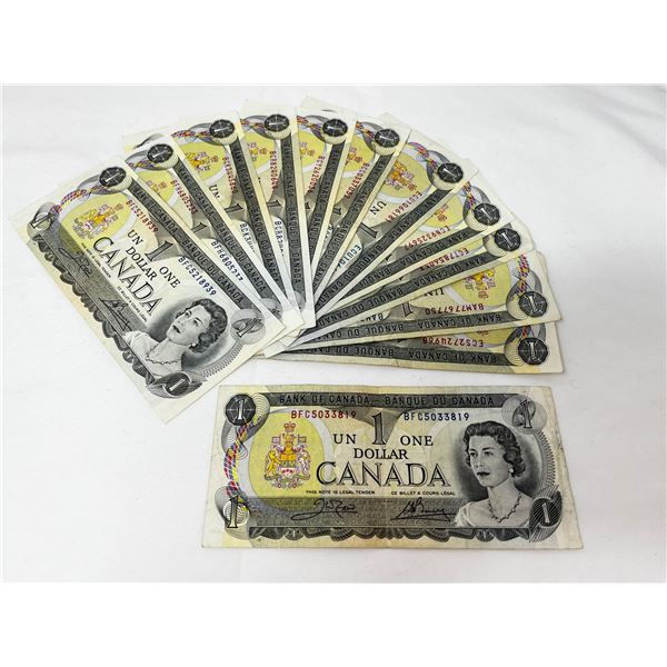 12 Canadian $1 Bills