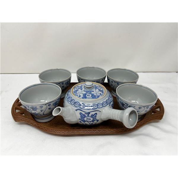1970's Japanese traditional Tea Set with tray