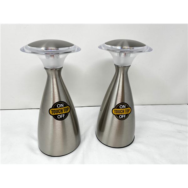 Set of two switchless LED table lamps