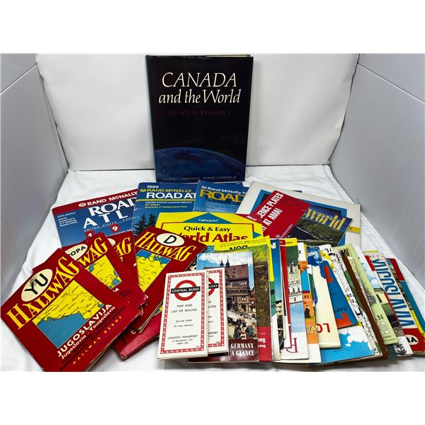 Group lot of mixed vintage maps and guides