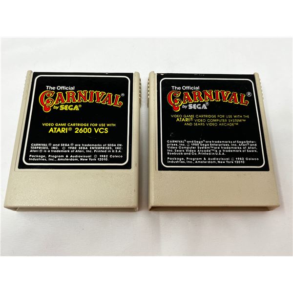 Set of 2 Carnival Game cartridges for ATARI