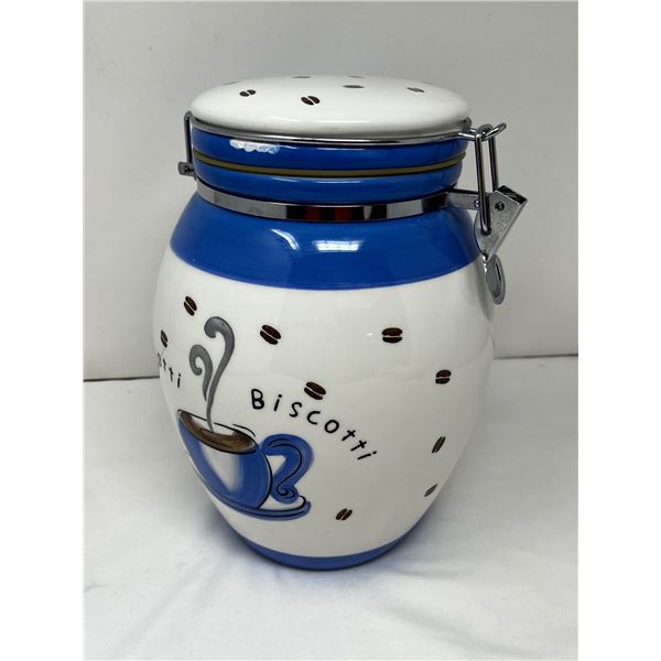 Porcelean 10" biscotti cookie jar
