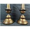 Image 2 : Set of two antiqued brass table lamps