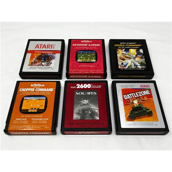 Group of 6 vintage ATARI Game Cartridges