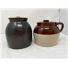 Image 1 : Two vintage Stoneware pots with lids