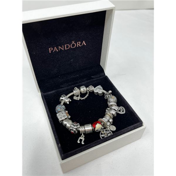 74g Sterling Silver Pandora Charm Bracelet